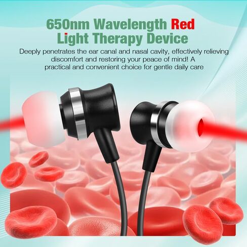2-in-1 Red Light Wellness Device for Nose & Ear – 650nm LED Wearable with Red Light Therapy,Auto Timer, Supports Rechargeable,Ear Comfort,Daily Care in Saudi Arabia