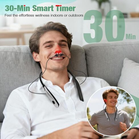 2-in-1 Red Light Wellness Device for Nose & Ear – 650nm LED Wearable with Red Light Therapy,Auto Timer, Supports Rechargeable,Ear Comfort,Daily Care in Saudi Arabia
