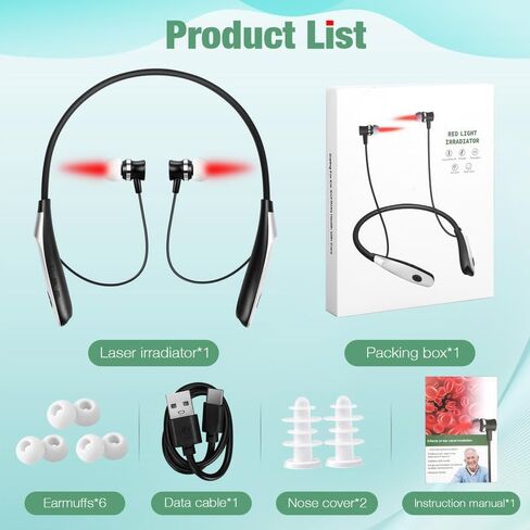 2-in-1 Red Light Wellness Device for Nose & Ear – 650nm LED Wearable with Red Light Therapy,Auto Timer, Supports Rechargeable,Ear Comfort,Daily Care in Saudi Arabia