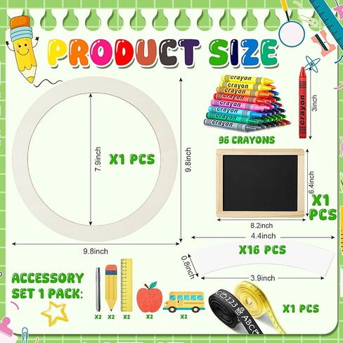 Sherr Teacher Gift 2026 DIY Crayon Wreath for Classroom Decoration, Handmade Colorful Teacher Appreciation Gift for Educators, Back to School Craft Kit in Kuwait