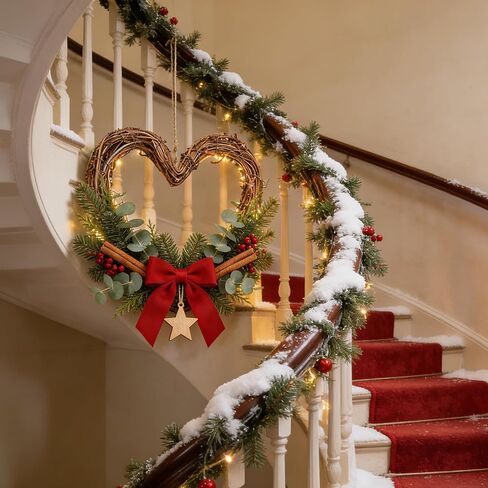 6 Pcs 8 Inch Heart Shaped Natural Grapevine Wreath Set, Hand-Woven Vine Branch Wreaths for DIY Crafts, Christmas Decorations, Home & Event Styling in Saudi Arabia