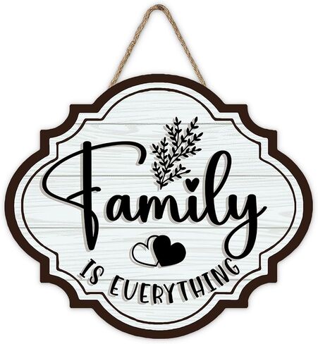 Vintage Family is Everything Front Door Sign, Retro Love Hearts Wood Plaque Hanger Outdoor Outside Porch Home Decor, Farmhouse Rustic Wooden Wreath Indoor Wall Hanging Decoration in Saudi Arabia