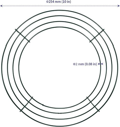 SOUJAP 40 PCS 10 Inch Metal Wreath Frame Ring, Round Green Wire Floral Wreath Form for Party, DIY Crafts, Home Decoration in Kuwait