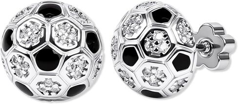 925 Sterling Silver Baseball/Softball/Soccer Earrings - Flat Back Small Stud Earrings with Cards Sports Themed Baseball/Softball/Soccer Lover Jewelry Gifts for Women Her Mother Wife Girlfriend Bestie‌ Mom Essentials Birthday Graduation Anniversary‌ in Saudi Arabia