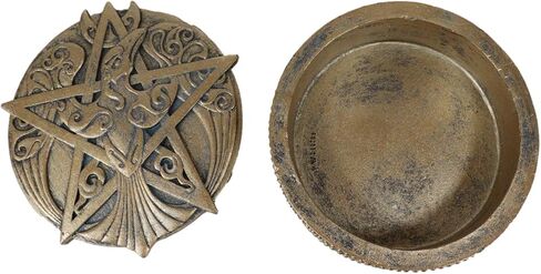Ebros Gift Celtic Raven Lludd Morrigan Triple Goddess Pentacle And Sacred Rune Symbols Round Decorative Jewelry Trinket Box Figurine Mystical Legendary Folklore Accent in Kuwait