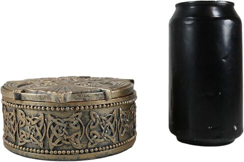 Ebros Gift Celtic Raven Lludd Morrigan Triple Goddess Pentacle And Sacred Rune Symbols Round Decorative Jewelry Trinket Box Figurine Mystical Legendary Folklore Accent in Kuwait