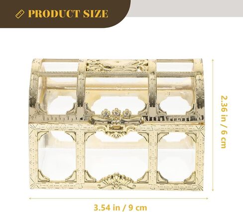 Toyvian Mini Pirate Box Set of 4 Plastic Treasure Chests for Kids 3.54X2.36X2.36In Vintage Style Organizer for Coins Jewelry Party Favors and Role Play in Kuwait