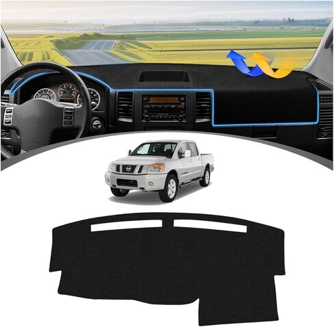 غلاف DASH Fiilines للفترة 2004-2012 Nissan Titan (بدون قطع لـ NAVI/SENSOR) ، ملحقات MADBOARD MAT COVER SUNSHADE NONSLIP MESH PRUTECTOR NO GLARE in Kuwait