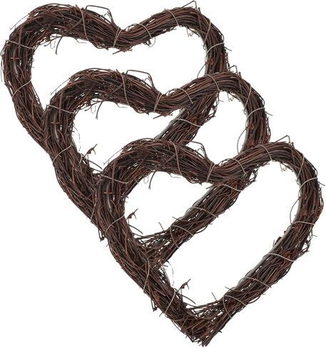 TOYANDONA Heart Shaped Grapevine Wreath Ring: Rattan Vine Garland Forms for DIY Crafts, Wedding Party Decoration, Summer Fall Christmas Door Hanging Decor 6 inches in Kuwait