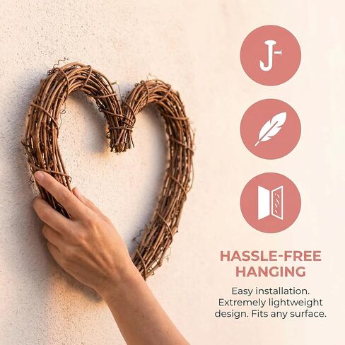 TOYANDONA Heart Shaped Grapevine Wreath Ring: Rattan Vine Garland Forms for DIY Crafts, Wedding Party Decoration, Summer Fall Christmas Door Hanging Decor 6 inches in Kuwait