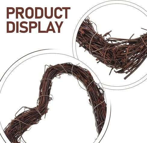 TOYANDONA Heart Shaped Grapevine Wreath Ring: Rattan Vine Garland Forms for DIY Crafts, Wedding Party Decoration, Summer Fall Christmas Door Hanging Decor 6 inches in Kuwait