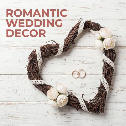TOYANDONA Heart Shaped Grapevine Wreath Ring: Rattan Vine Garland Forms for DIY Crafts, Wedding Party Decoration, Summer Fall Christmas Door Hanging Decor 6 inches in Kuwait