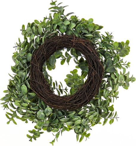 National Tree Company Artificial Wreath Decoration, Green, Fern Branch Base, Decorated with Long Leafy Stems, Spring Collection, 16 Inches in Kuwait