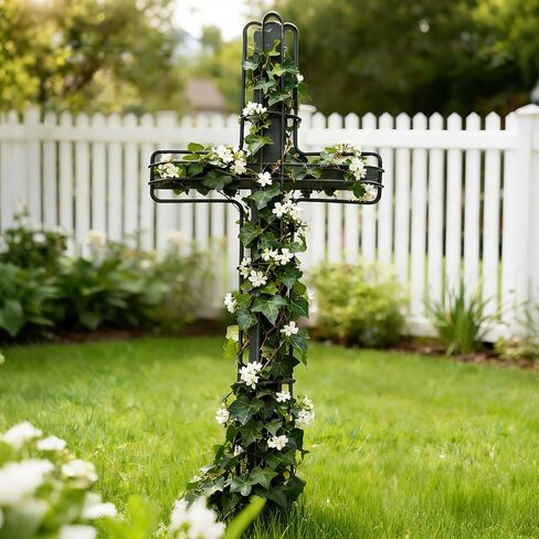 2pcs Cross Wreath Frames, 16inch Iron Wire Floral Frame Forms Front Door Wreath Cross for Religion Wedding Church DIY Craft Project Green in Saudi Arabia