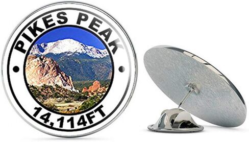 Round Pikes Peak 1,11 ft (rv Travel Hike Climb mt co) Metal 0.75" Lapel Hat Pin Tie Tack Pinback in Saudi Arabia