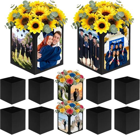 6Pcs Graduation Box Centerpieces for Table, 6/7 Inch Photo Display Frame Picture Display Box for Congrats Grad Party Favor Gift Picture Centerpieces for Table Birthday Graduation Decoration in Kuwait
