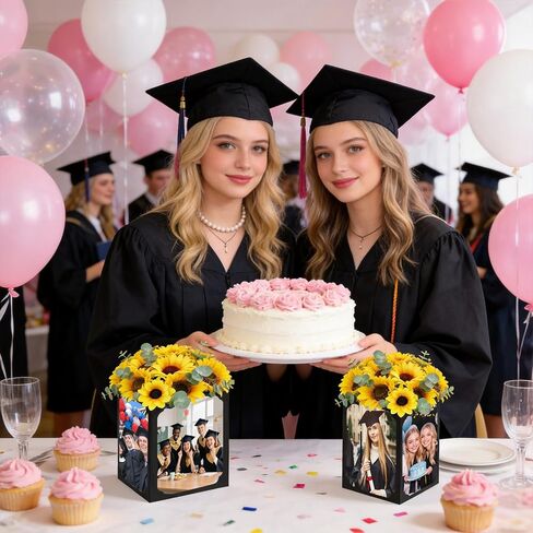 6Pcs Graduation Box Centerpieces for Table, 6/7 Inch Photo Display Frame Picture Display Box for Congrats Grad Party Favor Gift Picture Centerpieces for Table Birthday Graduation Decoration in Kuwait