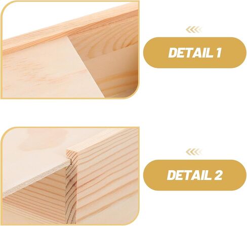 STOBAZA Wood Box with Slide Lid, Blank Natural Wooden Storage Box, Unfinished Wood Case for Keepsakes Jewelry Card Diy Art Craft Hobbies Home Storage Birthday Party, 7. 87x5. 91x3. 15in in Kuwait