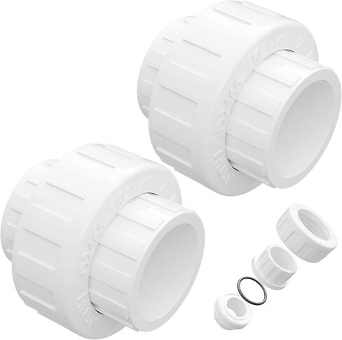 3/4“ Union Coupling Pipe Fitting (Socket x Socket), 4 Pcs Schedule 40 Heavy Duty Union Coupling Pipe Fitting for DIY PVC Creations. in Kuwait