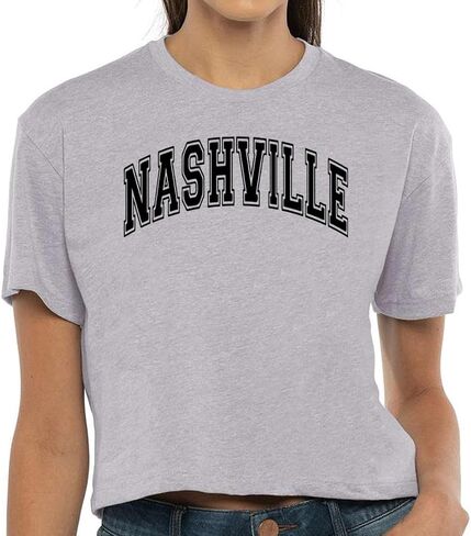 TeesAndTankYou Arch Nashville Crop Tee Shirt Women's in Kuwait