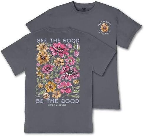 Simply Southern See The Good, Be The Good - Flowers - Adult T-Shirt in Kuwait