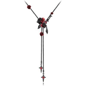 Gothic style rose necklace fashionable long tassel necklace personalized women's accessories flower accessories MO43 in Saudi Arabia