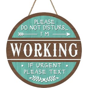 Please Do Not Disturb Door Sign, Work from Home I'm Working Therapy Treatment Consultation Wood Plaque Hanger, Business Office Meeting Room in Session Wooden Wreath Wall Hanging Decoration in Saudi Arabia