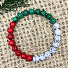 Beaded Stretch Bracelets for Women White Veined Stone Rhodochrosite Bracelet for Vitality Jewelry Gift for Holistic Calm in Kuwait