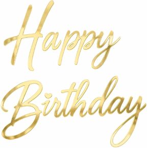 Happy Birthday Acrylic Mirror Letter Decor – Oversized Gold Sign for Balloon Arch, Photo Booth & Party Backdrop, Peel-Off Protective Film in Saudi Arabia