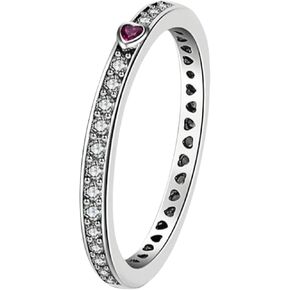 Thin Heart Ring for Women, Cubic Zirconia Band Red Heart Self Love Rings Mother Wife Promise Jewelry Birthday Gifts in Saudi Arabia