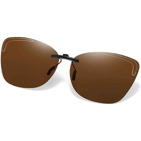 Polarized Clip-On Sunglasses for Men Women, Rimless TAC Lens, UV400 Protection Anti-Glare, Non-Flip Metal Clip in Saudi Arabia