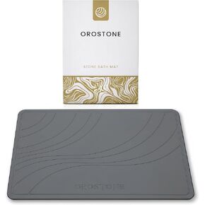 Stone Bath Mat – Diatomaceous Earth, Quick Dry & Super Absorbent, Non-Slip Base, Modern Minimalist Bathroom Mat, Luxury Shower Floor Mat for Bathroom (24x16") in Saudi Arabia