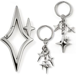 Stars Carabiner Buckle, Cool Keyring Set, Y2K Style Star-Shaped Decorative Pendant Fashion Belt Buckle for Pendants, Keys, and Bags. in Saudi Arabia
