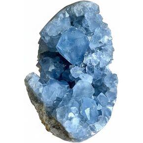Large 2.2-2.6lb Raw Celestite Crystal Cluster Geode Egg - Natural Crystal for Home/Office Decor Healing Crystal Christmas Gift Natural Crystal Stone (1000-1200g, 10-20cm) in Saudi Arabia