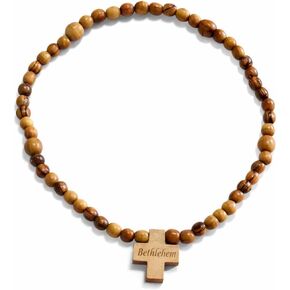 Bethlehem Olive Wood Rosary Bracelet for Men and Women – Adjustable Catholic Prayer Bracelet – Christian Religious Gift in Saudi Arabia