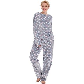 Fleece Pajama Sets For Women 2 Piece Women's Soft Pajama Sets Printed Loungewear Sleepwear in Saudi Arabia