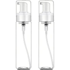 Foam Pump Bottle 7oz/ 200ml, 2Pcs Large Foaming Soap Dispenser for Travel Clear Refillable Foaming Spray Bottle for Bathroom, Hand Soap, Shampoo, Face Wash, Leak-Proof Foam Dispenser in Saudi Arabia