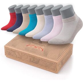 BAMBOOVEN Women Rayon Bamboo Ankle Socks Low Cut Thin Sock Lightweight Assorted Colors Soft Socks 3/6/8/12 Pairs in Saudi Arabia