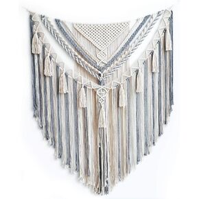 Fashionstorm Macrame Wall Hanging Large Wall Tapestry Woven Boho Tapestry | Ivory Mix Grey, 47x55 inch, in Saudi Arabia