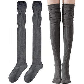 ORUIVO Women's Slouchy Thigh High Sock - Over Knee Stockings Warmers - Extra Long Combed Cotton Boot Socks in Saudi Arabia
