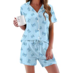 Ekouaer Women Classic Button Down Soft Short Pajamas Set in Saudi Arabia