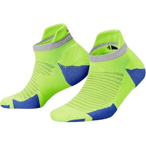 Nike Unisex Spark Cushioned No Show Running Socks | Bright HiVis High Visibility, Neon VOLT / Game Royal Blue - Reflective Silver | CU7201-703 | Size (Large) Men's 10-11.5, Women's 11.5-13 in Kuwait