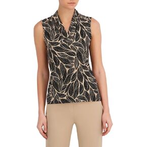 Anne Klein Womens Anne Klein Women's Sleeveless V-Neck Pleated Top in Saudi Arabia