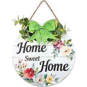 Home Sweet Home Sign for Door Decoration,Indoor&Outdoor Hanging Wood Sign,Porch Welcome Decorations-13inch.(White) in Saudi Arabia