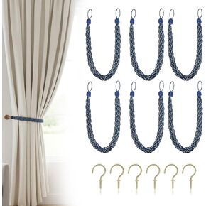 Beige Curtain Tiebacks, 2 Pack Hand Braided Rope Curtain Holdbacks with Metal Hooks – Heavy Duty Beige Tie Backs for Drapes, Window Treatment Decorative Holdbacks for Living Room in Saudi Arabia