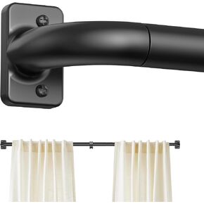 GXOACKJ Silver Curtain Rods for Windows 28 to 48, 1 inch Adjustable Heavy Duty Curtain Rods, Blackout Wrap Around for Bedroom, Kitchen and Outdoor Patio in Kuwait