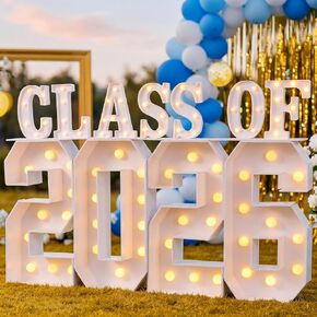 Graduation Class of 2026 Light up Marquee Letters, 2.68 ft Large LED Graduation Letters and Numbers for Grad Party Decorations, Photo Backdrop, High School College Grad 2026 Decor in Saudi Arabia