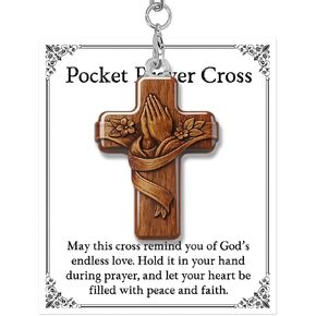 Pocket Prayer Cross Keychain, Christian Gift for Women Men, Acrylic Cross Keepsake, Encouragement Faith Prayer Gift in Saudi Arabia