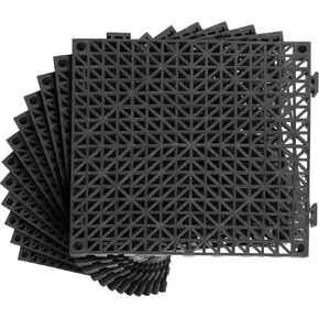 12inx12in البلاط الصرف المتشابك ، حصيرة أرضية غير قابلة للانزلاق مع تصميم سريع للحمام ، المطبخ ، حمام سباحة ، حديقة ، (12 عبوة رمادية) in Kuwait
