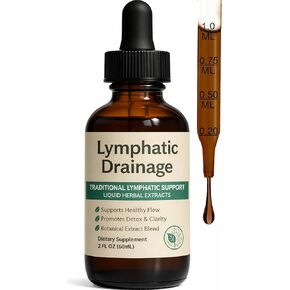 Lymphatic Drainage Drops for Bloat Relief & De-Puff, Natural Lymph Node Detox Cleanse, Reduce Fluid Retention & Water Weight, Alcohol-Free Vegan Herbal Supplement for Face & Body Debloating – 2 Fl Oz in Saudi Arabia